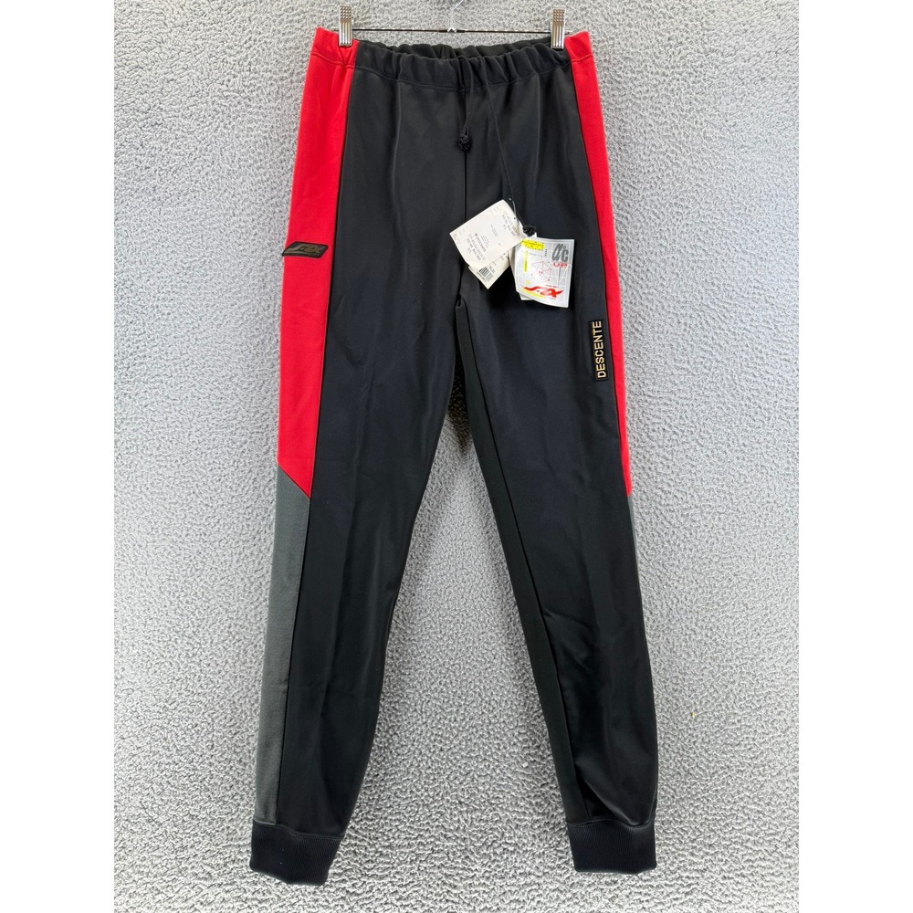 VTG Descente Mens Track Pants XL Black Red Grey CY-4526E Vintage Joggers NWT
